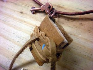 mini leather book necklace