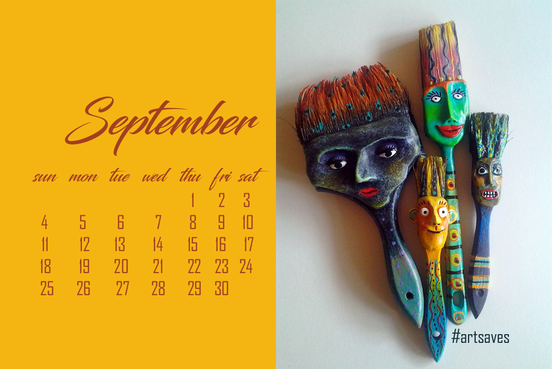 artful paint brushes sept2016 calendar